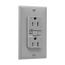 Gfci Receptacle, Audible Alarm, Self-Test, #14 -10 Awg 15A 125V, Gray, 2-Pole 3-Wire, TRSGFA15GY