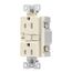 Gfci Receptacle, Audible Alarm, Self-Test, #14 -10 Awg 15A 125V, Light Almond, 2-Pole 3-Wire, TRSGFA15LA
