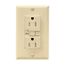 Gfci Receptacle, Audible Alarm, Self-Test, #14 -10 Awg 15A 125V, Ivory, 2-Pole 3-Wire, TRSGFA15V