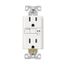 Gfci Receptacle, Audible Alarm, Self-Test, #14 -10 Awg 15A 125V, 2-Pole 3-Wire, TRSGFA15W