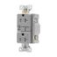 Gfci Receptacle, Audible Alarm, Self-Test, #14 -10 Awg 20A 125V, Gray, 2-Pole 3-Wire, TRSGFA20GY