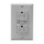 Gfci Receptacle, Audible Alarm, Self-Test, #14 -10 Awg 20A 125V, Gray, 2-Pole 3-Wire, TRSGFA20GY