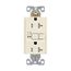 Gfci Receptacle, Audible Alarm, Self-Test, #14 -10 Awg 20A 125V, Light Almond, 2-Pole 3-Wire, TRSGFA20LA