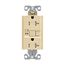 Gfci Receptacle, Audible Alarm, Self-Test, #14 -10 Awg 20A 125V, Ivory, 2-Pole 3-Wire, TRSGFA20V