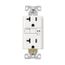 Gfci Receptacle, Audible Alarm, Self-Test, #14 -10 Awg 20A 125V, 2-Pole 3-Wire, TRSGFA20W