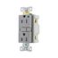 Hospital Grade Gfci Receptacle, Self-Test, #14 -10 Awg 15A 125V, Gray, 2-Pole 3-Wire, TRSGFH15FGY