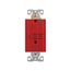 Hospital Grade Gfci Receptacle, Self-Test, #14 -10 Awg 15A 125V, Red, 2-Pole 3-Wire, TRSGFH15FRD