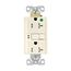 Hospital Grade Gfci Receptacle, Self-Test, #14 -10 Awg 20A 125V, Light Almond, 2-Pole 3-Wire, TRSGFH20FLA