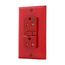 Hospital Grade Gfci Receptacle, Self-Test, #14 -10 Awg 20A 125V, Red, 2-Pole 3-Wire, TRSGFH20FRD