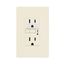 Gfci Receptacle, Nightlight, Self-Test, #14 -10 Awg 15A 125V, Light Almond, Night Light, 2-Pole, TRSGFNL15LA