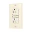 Gfci Receptacle, Nightlight, Self-Test, #14 -10 Awg 15A 125V, Light Almond, Night Light, 2-Pole, TRSGFNL15LA