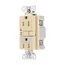 Gfci Receptacle, Nightlight, Self-Test, #14 -10 Awg 15A 125V, Ivory, Night Light, 2-Pole 3-Wire, TRSGFNL15V