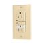 Gfci Receptacle, Nightlight, Self-Test, #14 -10 Awg 15A 125V, Ivory, Night Light, 2-Pole 3-Wire, TRSGFNL15V