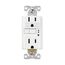 Gfci Receptacle, Nightlight, Self-Test, #14 -10 Awg 15A 125V, Night Light, 2-Pole 3-Wire, TRSGFNL15W