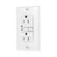 Gfci Receptacle, Nightlight, Self-Test, #14 -10 Awg 15A 125V, Night Light, 2-Pole 3-Wire, TRSGFNL15W