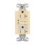 Gfci Receptacle, Nightlight, Self-Test, #14 -10 Awg 20A 125V, Ivory, Night Light, 2-Pole 3-Wire, TRSGFNL20V
