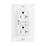 Gfci Receptacle, Nightlight, Self-Test, #14 -10 Awg 20A 125V, Night Light, 2-Pole 3-Wire, TRSGFNL20W