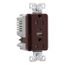 Combo Usb Type A & C Charger, 15A 5-15 R Receptacle, Brown, Usb, Flush, 2-Pole, 3-Wire, 125 V, TRUSBAC15B-BOX