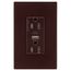 Combo Usb Type A & C Charger, 15A 5-15 R Receptacle, Brown, Usb, Flush, 2-Pole, 3-Wire, 125 V, TRUSBAC15B-BOX