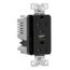 Combination Usb Type A & C Charger, 15A 5-15R Receptacle, Black, Usb, Brass, Flush, 2-Pole, TRUSBAC15BK-BOX