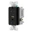 Combination Usb Type A & C Charger, 15A 5-15R Receptacle, Black, Usb, Brass, Flush, 2-Pole, TRUSBAC15BK-BOX