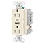 Combo Usb Type A & Type C Charger, 15A 5-15 R Receptacle, Light Almond, Usb, 2-Pole 3-Wire, 125V, TRUSBAC15LA-BOX