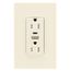 Combo Usb Type A & Type C Charger, 15A 5-15 R Receptacle, Light Almond, Usb, 2-Pole 3-Wire, 125V, TRUSBAC15LA-BOX