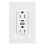 Combo Usb Type A & C Charger, 15A 5-15R Receptacle, White, Flush, 2-Pole, 3-Wire, TRUSBAC15W-BX-L