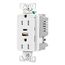 Combo Usb Type A & C Charger, 15A 5-15R Receptacle, White, Flush, 2-Pole, 3-Wire, TRUSBAC15W-BX-L