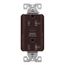 Combo Usb Type A & C Charger, 20A 5-20R Receptacle, Brown, Usb, Brass, Flush, 2-Pole, 3-Wire, TRUSBAC20B-BOX