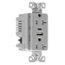 Combo Usb Type A & C Charger, 20A 5-20 R Receptacle, Grey, Flush, 2-Pole, 3-Wire, 125V, TRUSBAC20GY-BOX