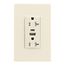 Combo Usb Type A & C Charger, 20A 5-20R Receptacle, Light Almond, Usb, Flush, 2 Pole, 3-Wire, TRUSBAC20LA-BOX