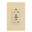 Combo-Usb Type A & C Charger, 20A 5-20R Duplex Receptacle, Ivory, Usb, Flush, 2-Pole, 3-Wire, TRUSBAC20V-BX-L