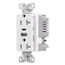 Combo Usb Type Aandc Charger, 20A 5-20R Receptacle, White, Usb, Flush, 2-Pole, 3-Wire, 125V, TRUSBAC20W-BOX