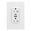 Combo Usb Type Aandc Charger, 20A 5-20R Receptacle, White, Usb, Flush, 2-Pole, 3-Wire, 125V, TRUSBAC20W-BX-L