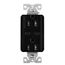 Combination Usb Type-C Charger, 15A 5-15R Receptacle, 5A, 125 Vac, Black, Box, TRUSBC15BK-BOX