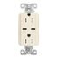 Combination Usb Type-C Charger, 15A 5-15R Receptacle, 5A, 125 Vac, Light Almond, Box, TRUSBC15LA-BOX
