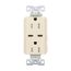 Combination Usb Type-C Charger, 15A 5-15R Receptacle, 5A, 125 Vac, Ivory, Box, TRUSBC15V-BOX