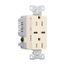 Combination Usb Type-C Charger, 15A 5-15R Receptacle, 5A, 125 Vac, Ivory, Box, TRUSBC15V-BOX