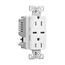 Combination Usb Type-C Charger, 15A 5-15R Receptacle, 5A, 125 Vac, White, Box, TRUSBC15W-BX-L