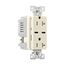 Combination Usb Type-C Charger, 20A 5-20R Receptacle, 5A, 125 Vac, Light Almond, Box, TRUSBC20LA-BOX