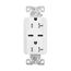 Combination Usb Type-C Charger, 20A 5-20R Receptacle, 5A, 125 Vac, White, Box, TRUSBC20W-BOX