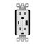 Combination Usb Type-Ac Charger With Power Delivery, 15A 5-15R Receptacle, 60W,125Vac, W, TRUSBPDAC15W-BOX