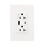 Combination Usb Type-Ac Charger With Power Delivery, 20A 5-20R Receptacle, 60W,125Vac, W, TRUSBPDAC20W-BOX