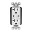 Combination Usb Type-C Charger With Power Delivery, 20A 5-20R Receptacle, 60W,125Vac, W, TRUSBPDC20W-BOX