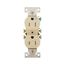 Residential Duplex Receptacle, #14-10 Awg 15A 125V, SideAnd Push, Ivory, Weather Resistant, TWR270V