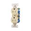 Residential Duplex Receptacle, #14-10 Awg 15A 125V, SideAnd Push, Ivory, Weather Resistant, TWR270V