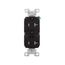 Commercial Duplex Receptacle, #14-10 Awg 15A 125V, Back & Side, Brown, Weather Resistant, TWRBR15B