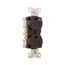 Commercial Duplex Receptacle, #14-10 Awg 15A 125V, Back & Side, Brown, Weather Resistant, TWRBR15B