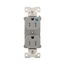 Commercial Duplex Receptacle, #14-10 Awg 15A 125V, Back & Side, Gray, Weather Resistant, TWRBR15GY